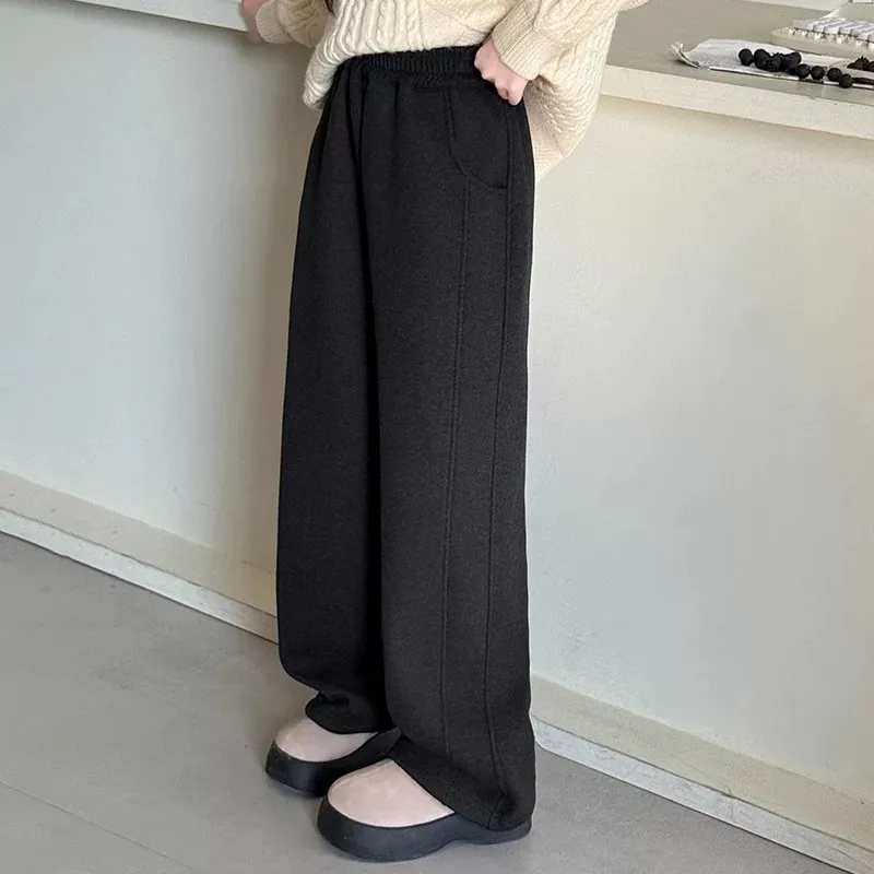 【120-170cm】大人気 定番 カジュアル 履きやすい ストレート ワイドパンツ