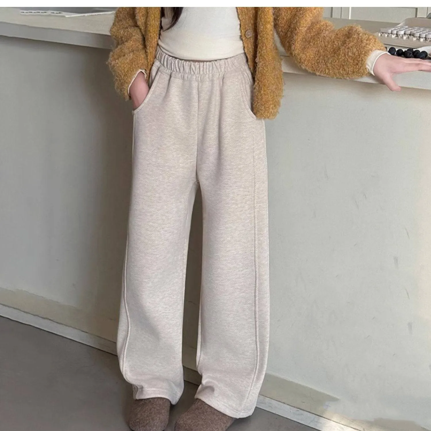 【120-170cm】大人気 定番 カジュアル 履きやすい ストレート ワイドパンツ