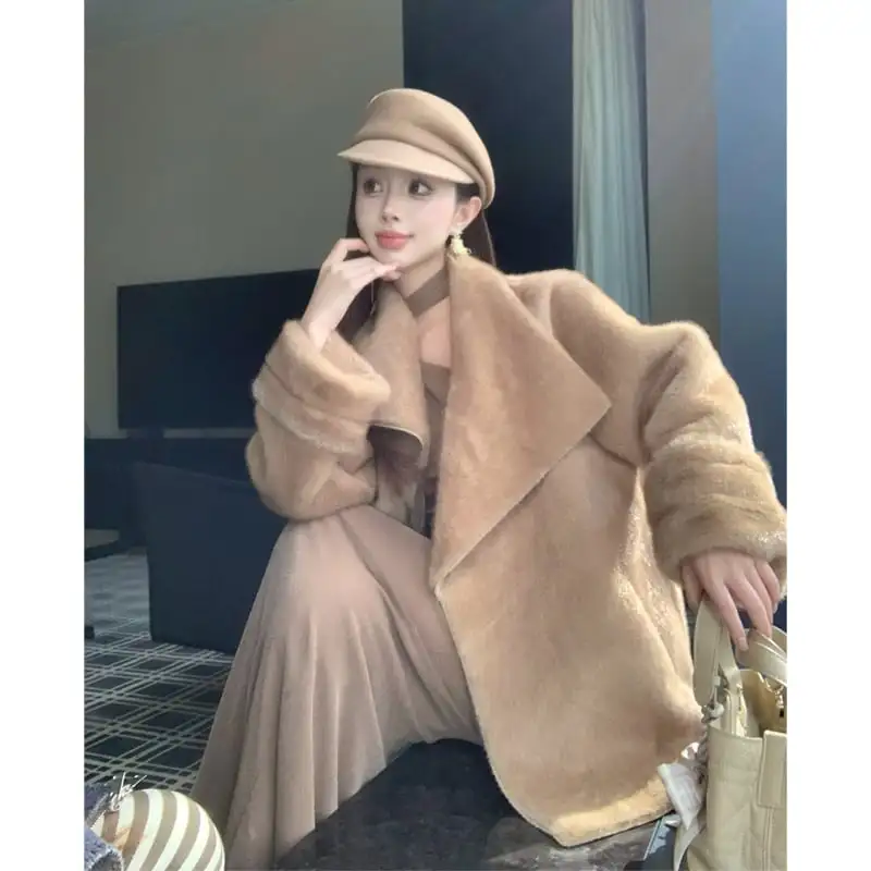 アウター ラペルカーカーディガン 気質溢れる ベルト付き