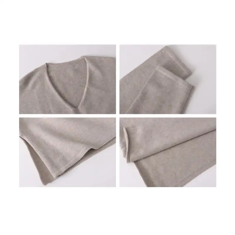 2colors ワンピース ニット Vネック 無地 ゆったり ブラック ダークベージュ