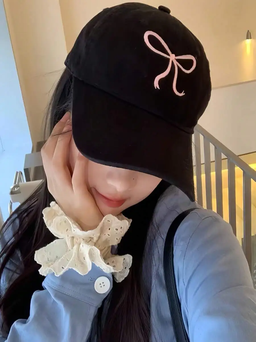 キャップ リボン刺繍 ポリエステル 合わせやすい 帽子