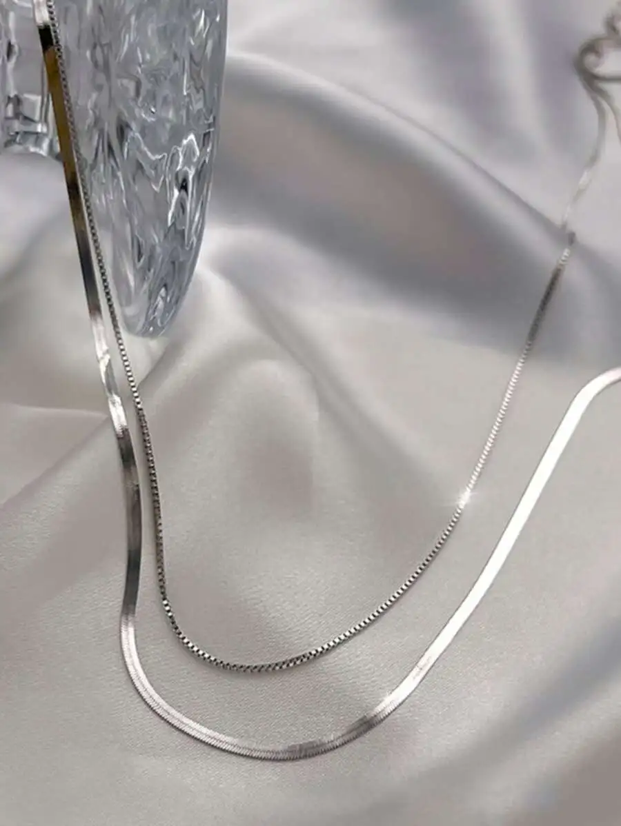 ダブルレイヤー ネックレス レディース ペンダント アクセサリー シンプル エレガント