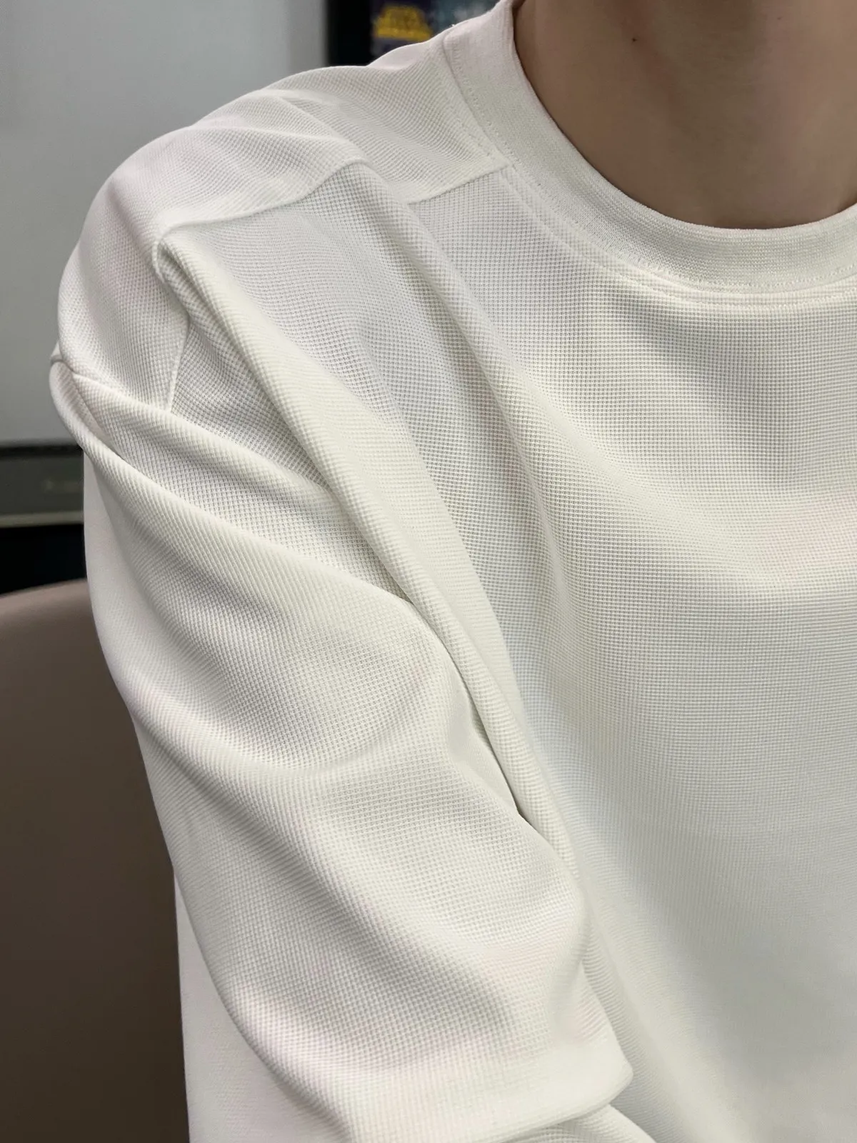 カジュアル シンプル ラウンドネック ディリー 長袖 Tシャツ