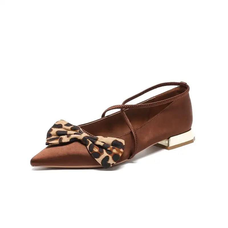 2colors シューズ パンプス ヒョウ柄 ひらぞこ ブラック コーヒー色 2CM