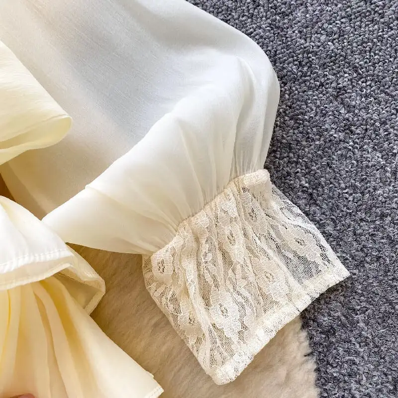 レース リボン スウィート ティアードワンピース デザイン感