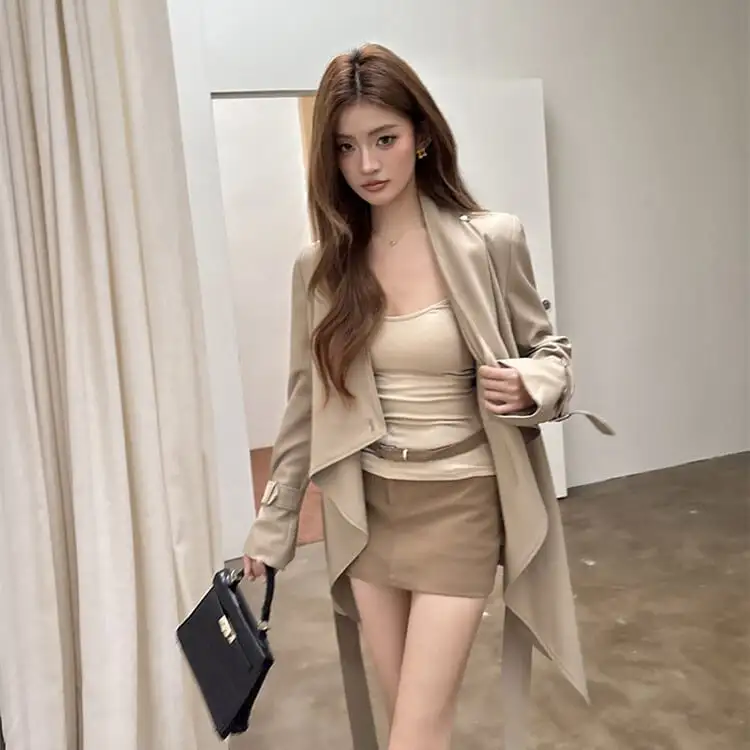 アウター トレンチコート ドレープ 抜け感 ビッグシルエット