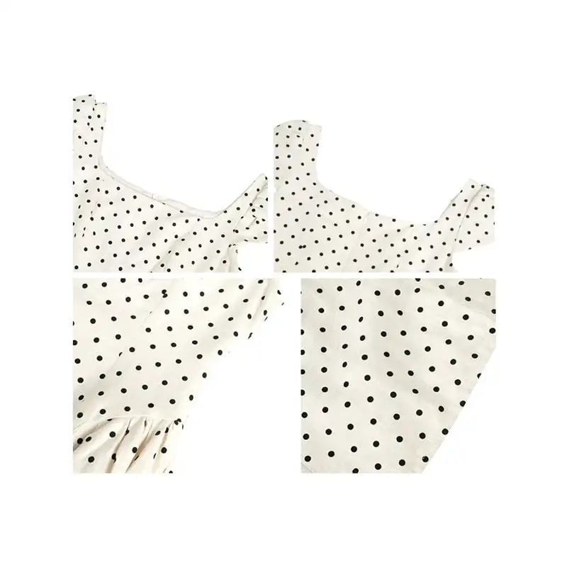 ワンピース スクエアネック レトロ 水玉模様