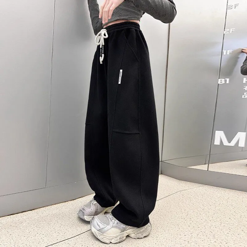 【120-170cm】おしゃれ度UP  カジュアル 動きやすさ抜群 女の子 裏起毛 パンツ