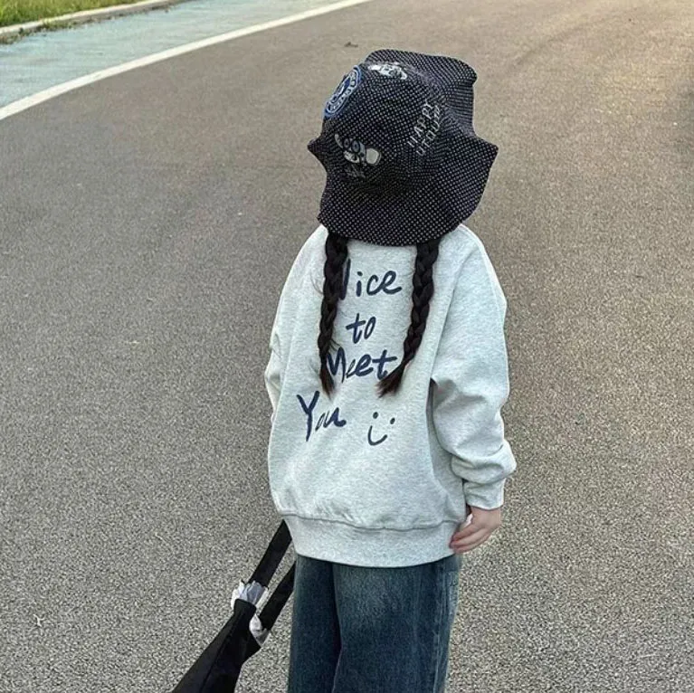 【90-160cm】元気いっぱい  大活躍 プリント トレンド カジュアル 女の子 トレーナー