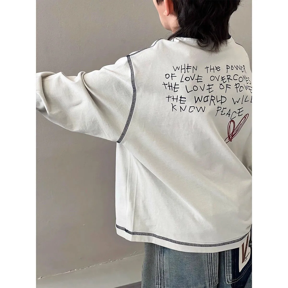 【110-170cm】着回し力抜群 大人気 新作 トレンド  ストリート 男の子 長袖 Ｔシャツ