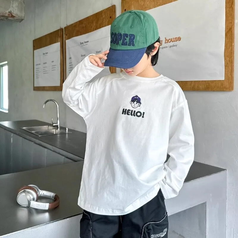 【90-160cm】コンフォート感抜群 目立つ 快適 プリント 男の子 長袖 Ｔシャツ