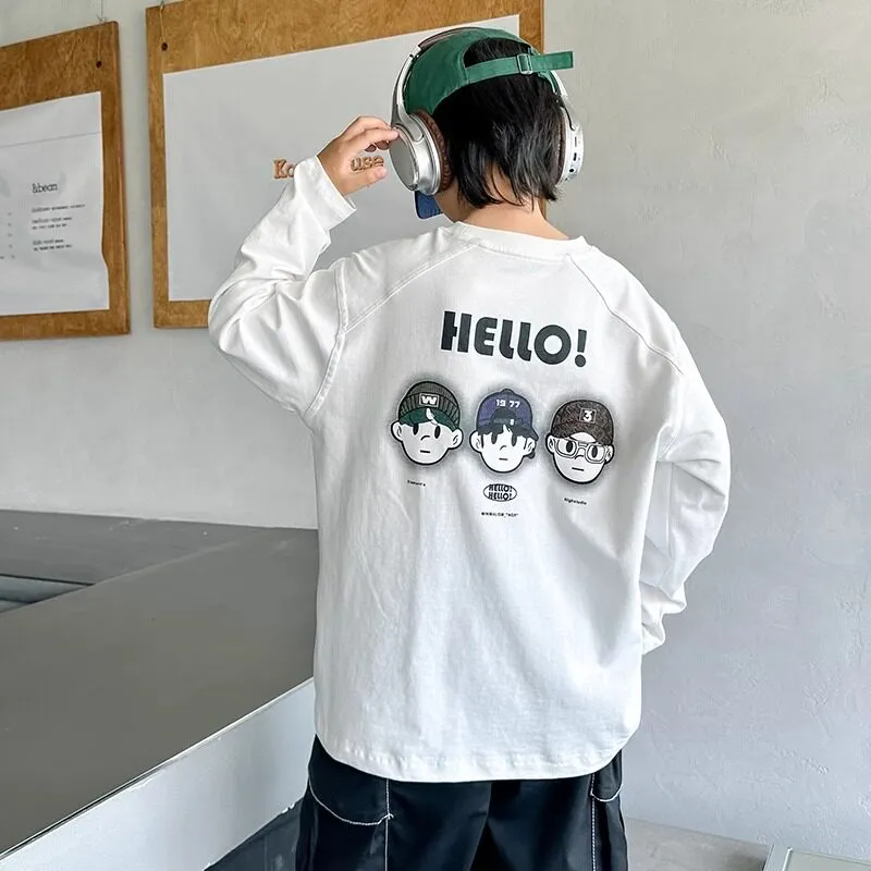 【90-160cm】コンフォート感抜群 目立つ 快適 プリント 男の子 長袖 Ｔシャツ