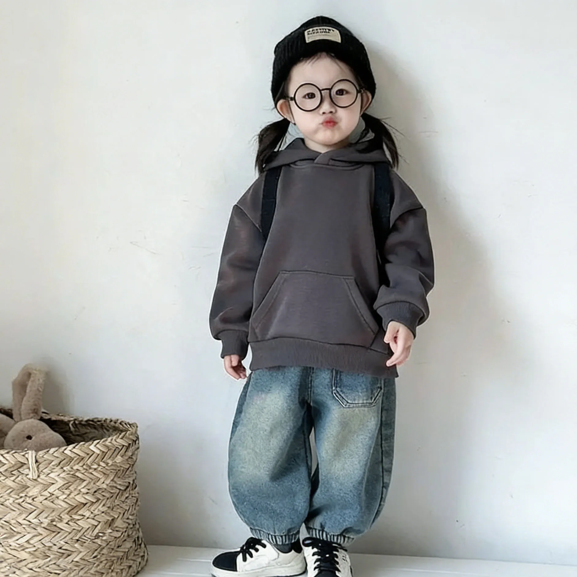 【90-160cm】存在感アップ おしゃれ カジュアル 合わせやすい 女の子 フード付き パーカー