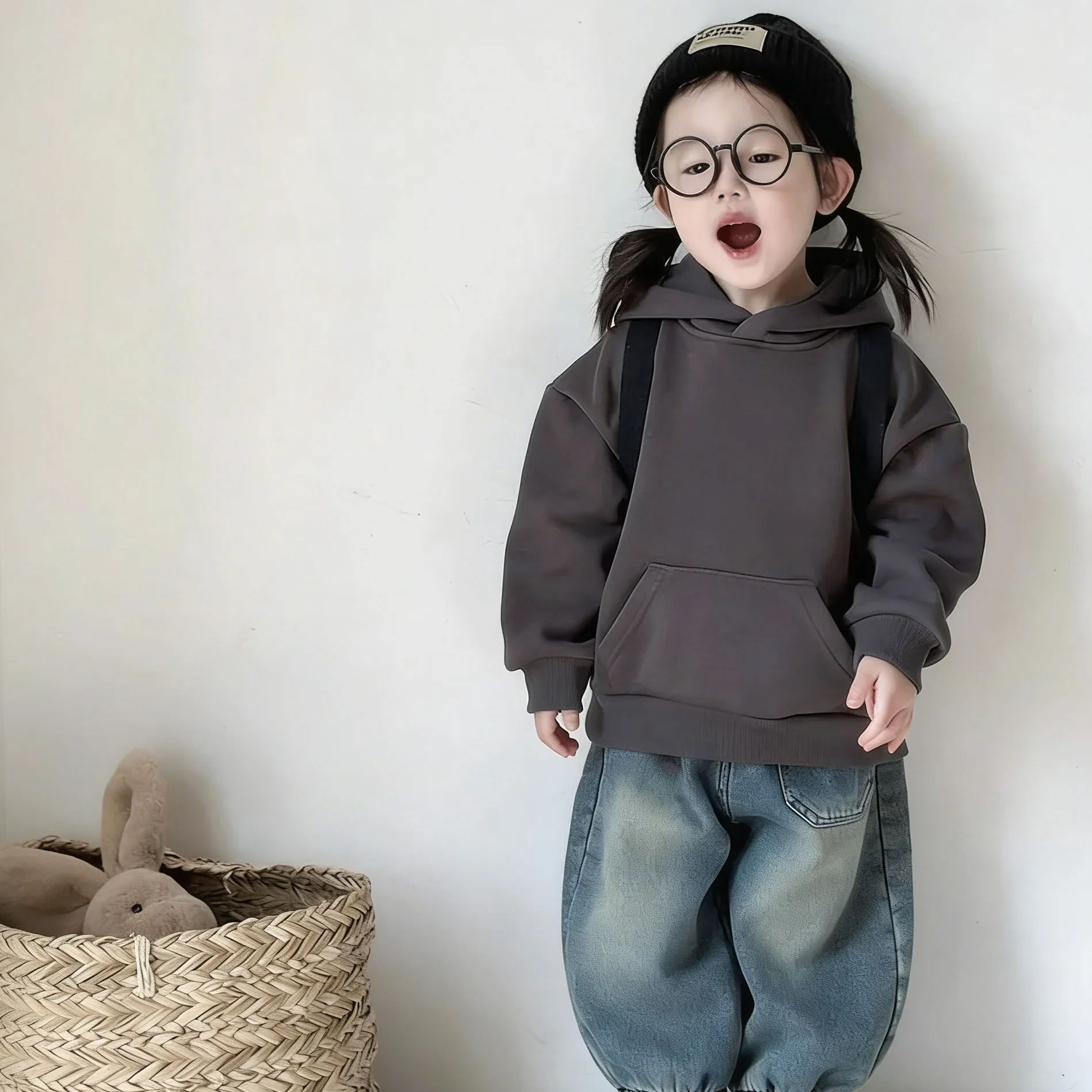 【90-160cm】存在感アップ おしゃれ カジュアル 合わせやすい 女の子 フード付き パーカー